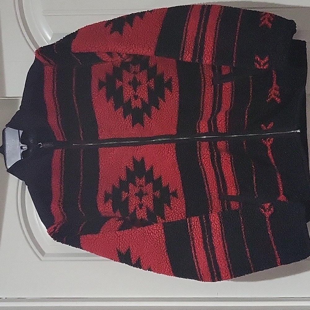 Fleece Polo Ralph Laurn Aztec Jacket - Boys Size L 14-16